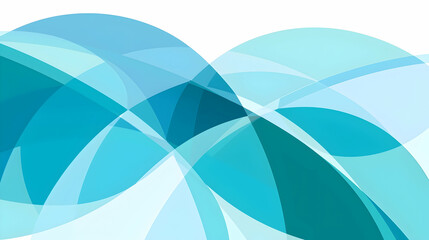 Wall Mural - Abstract blue circles overlap; white background; design element; website banner