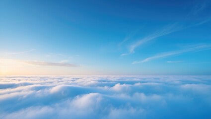Aufkleber - Blue sky and fluffy clouds background