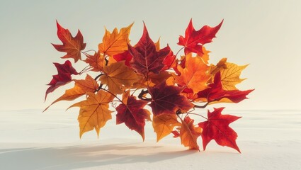 Aufkleber - Lonely leaves. A variety of colorful fallen leaves from autumn.