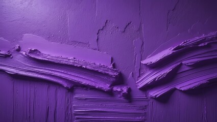 Poster - Dynamic brushstroke background created by vibrant purple wall texture