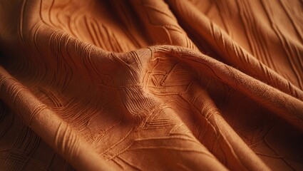 Poster - Textile art featuring orange hue, texture, and abstract pattern