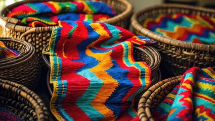 Poster - Traditional craft and decor through woven tapestry rugs.