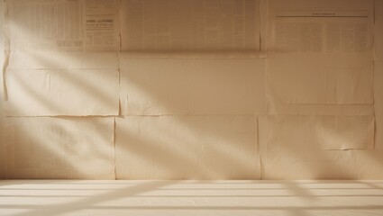 Poster - BLANK VINTAGE PAPER TEXTURE AS NEWSPAPER BACKGROUND, WITH LIGHT WALLPAPER PATTERN OVERLAY DESIGN