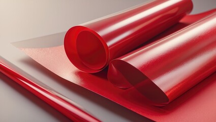 Poster - Velvety matte texture with a deep carmine paper backdrop. Elegant abstract design featuring rich burgundy and scarlet hues for a luxurious feel.