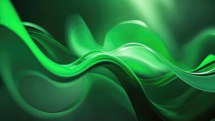 Wall Mural - modern green gradient design with soft light and bokeh accents
