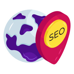 Wall Mural - editable design icon of seo location