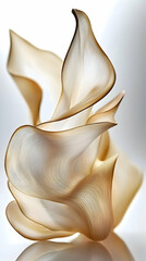 Wall Mural - abstract beige glass sculpture swirls, studio shot, light background, elegant design, perfect for ar