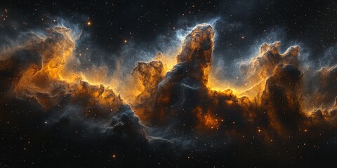Wall Mural - stunning cosmic clouds illuminated by starlight in an expansive night sky