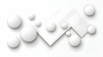 Wall Mural - Abstract white spheres and shapes design, modern background for website banner