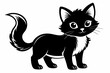 © pipp99 - kitten marvels silhouette line art vector illustration with a white background