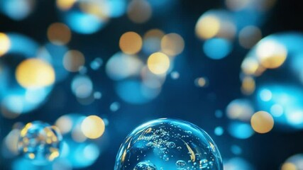 Wall Mural - abstract bokeh bubbles: dive into a mesmerizing world of floating spheres and bokeh lights, where ab