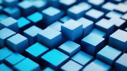 Wall Mural - abstract cubes: a mesmerizing composition of numerous blue cubes, meticulously arranged, creating a 