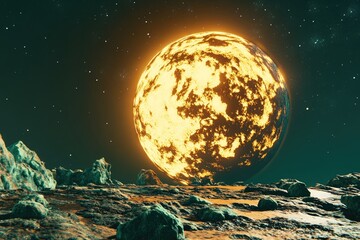 Wall Mural - Fiery Planet Horizon
