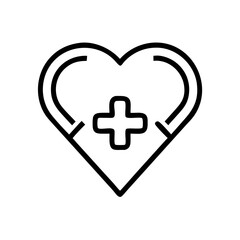 Poster - Heart with Medical Cross Icon Representing Health and Medical Care
