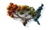 © vixer.std - United States Map Shaped Tree with Autumn Leaves