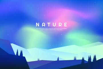 Wall Mural - vector illustration. flat style panoramic background. bright gradient color. design for website, web