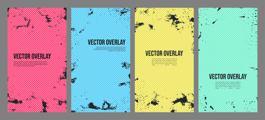 Wall Mural - vector illustration. overlay hand drawn style. abstract dirty black paint layer on transparent backg