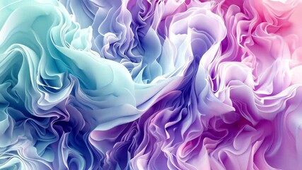Aufkleber - Soft flowing abstract patterns in vibrant colors showcasing motion and depth in artistic design