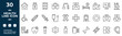 © Madni - Set of 30 outline icons related to healthcare, medical, medicine. Linear icon collection. Vector illustration