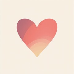 Wall Mural - soft gradient heart shape symbol on light beige background