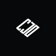 © Ashamoni_design - CJO letter logo design on black background.