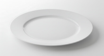 Wall Mural - white empty plate clean ceramic round minimalist tableware mockup