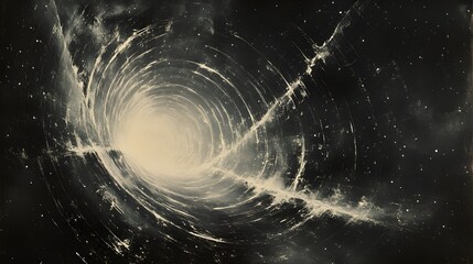 Poster - A swirling vortex of light and energy creates a mesmerizing wormhole in deep space. Celestial dust adds depth to this cosmic phenomenon. Astronomy and Galaxy backgrounds.