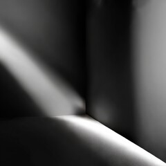 Aufkleber - Monochromatic Harmony: A Dramatic Play of Light and Shadow in a Minimalist Corner Setting for Abstract Designs