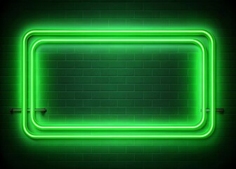 green glowing neon line sign isolated on white background