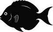 © nilsea - Minimalist Black and White Fish Silhouette Vector Illustration of Ocean Sea Creature
