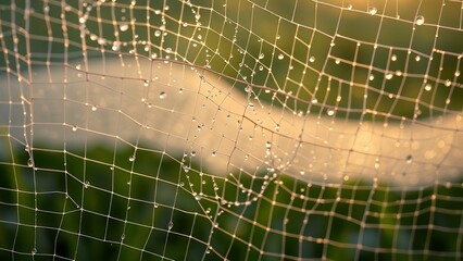 spider web with dew drops