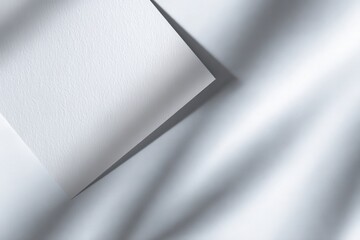 Aufkleber - Minimalist shot of white paper casting a shadow on fabric, creating a clean and modern look with a soft, elegant feel. Neutral backdrop.