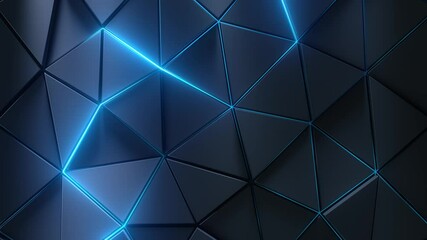 Wall Mural - 3d render mosaic texture with bright neon lights animation. futuristic surface abstract background f