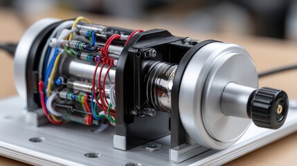 Aufkleber - A small device with wires and a black knob