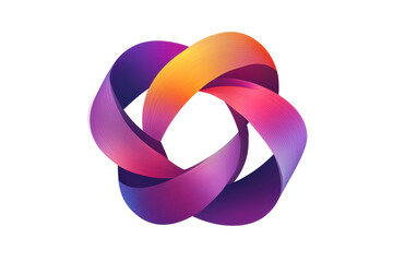 Poster - Colorful infinity symbol design with blending hues of blue, orange, pink, and purple on transparent background perfect for creative projects and design use