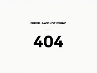 Wall Mural - a sleek and minimalistic web design showcases a 404 error message with bold typography. the clean wh