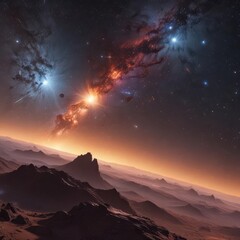 Wall Mural - brilliant celestial expanse, myriad stars ablaze , midnight, twinkling, star field