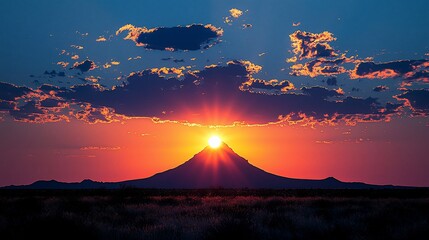 Wall Mural - sunrise over a mountain