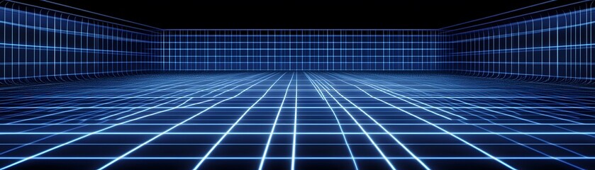 Wall Mural - intricate grid pattern, a futuristic space.