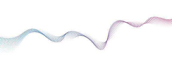 Fototapete - Flowing Dot Wave halftone gradient pattern on transparent background	