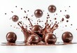 © Namdang - Chocolate Balls Splashing in Liquid Chocolate on White Background