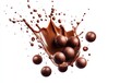 © Namdang - Chocolate Splash with Brown Balls on White Background