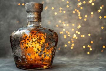 Poster - Elegant antique bottle, detailed view, with aged design.