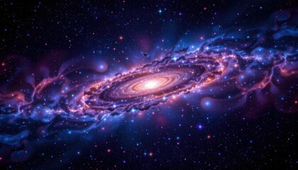 Wall Mural - stunning spiral galaxy with vibrant colors and stars in deep space