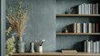 © fufunafifu - Stylish Virtual Background for Zoom Meetings with Shelves and Plants