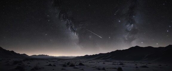 Wall Mural - Starry expanse, inky black canvas, diamond dust scattering across infinite night ,  clear night,  cosmic dust,  dark