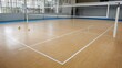 © huiying - Professional outdoor volleyball court with clearly marked boundary lines, central net setup, and scattered volleyballs on sand ground, ideal for competitive or recreational sports training and games.