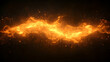 © Nesa - Glowing golden energy plume against black, sprinkled with small bright particles; looks like magical fire or nebula