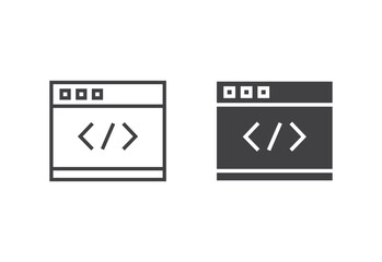application development icon isolated on white