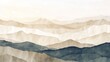 © Af - Serene mountain landscape abstract beige brown blue layered range illustration